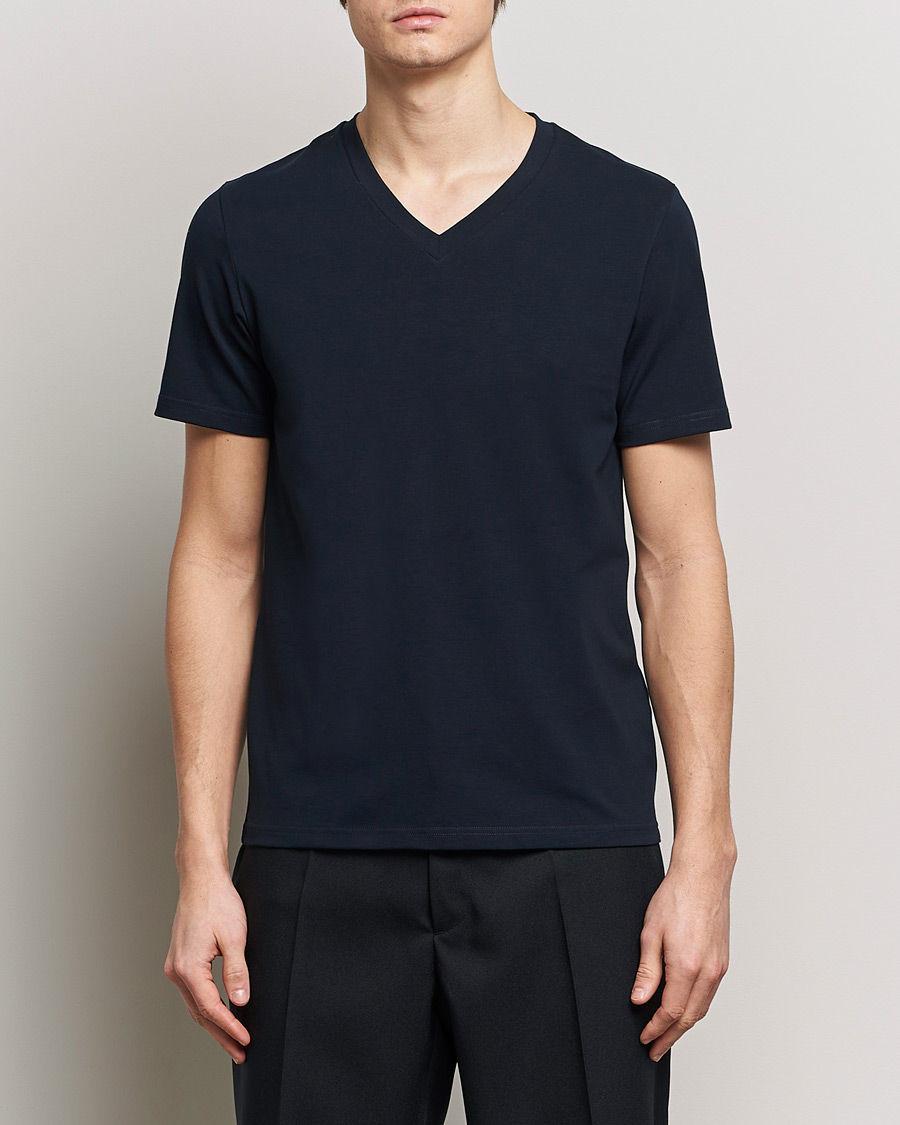 Herr | T-Shirts | Filippa K | Organic Cotton V-Neck T-Shirt Navy