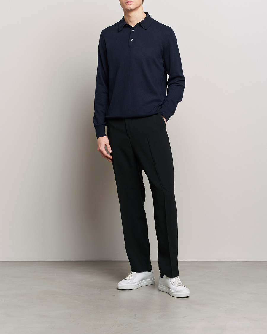 Herr | Tröjor | Filippa K | Knitted Polo Shirt Navy