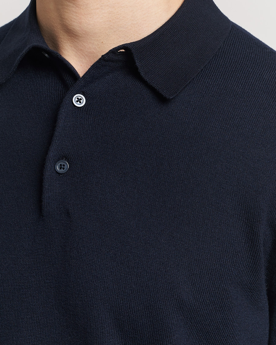 Herr | Tröjor | Filippa K | Knitted Polo Shirt Navy