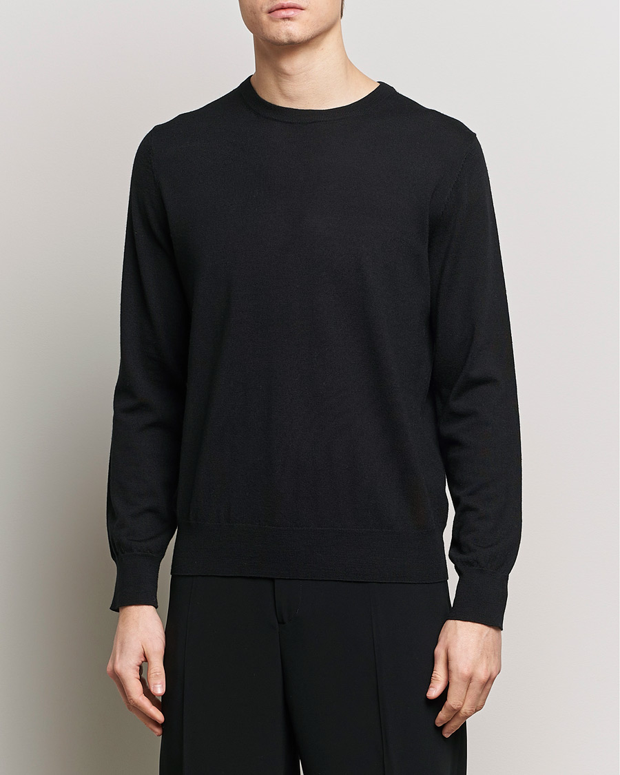 Herr | Tröjor | Filippa K | Merino Round Neck Sweater Black