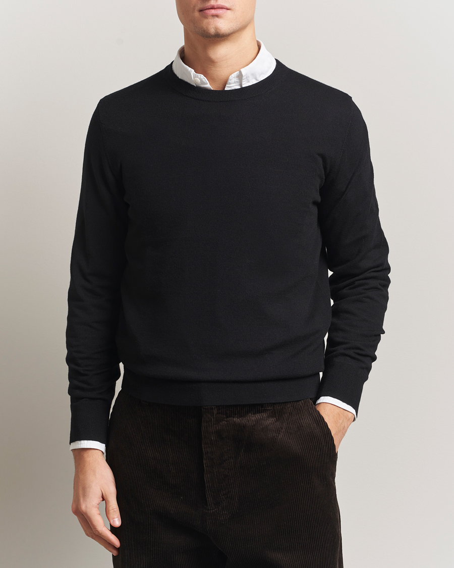 Herr | Tröjor | Filippa K | Merino Round Neck Sweater Black