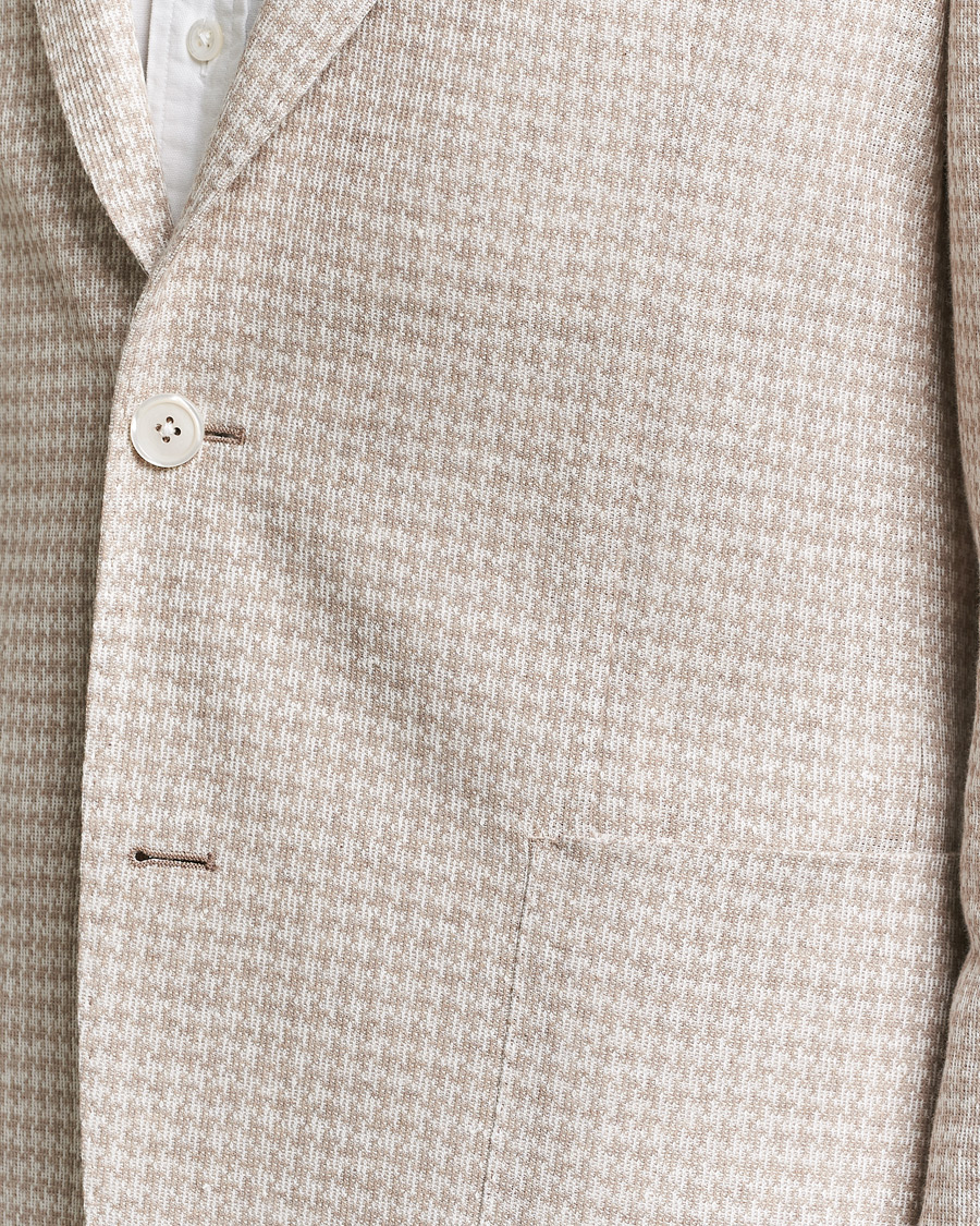 Herr | Kavajer | BOSS BLACK | Hanry Jersey Linen Checked Blazer Dark Beige