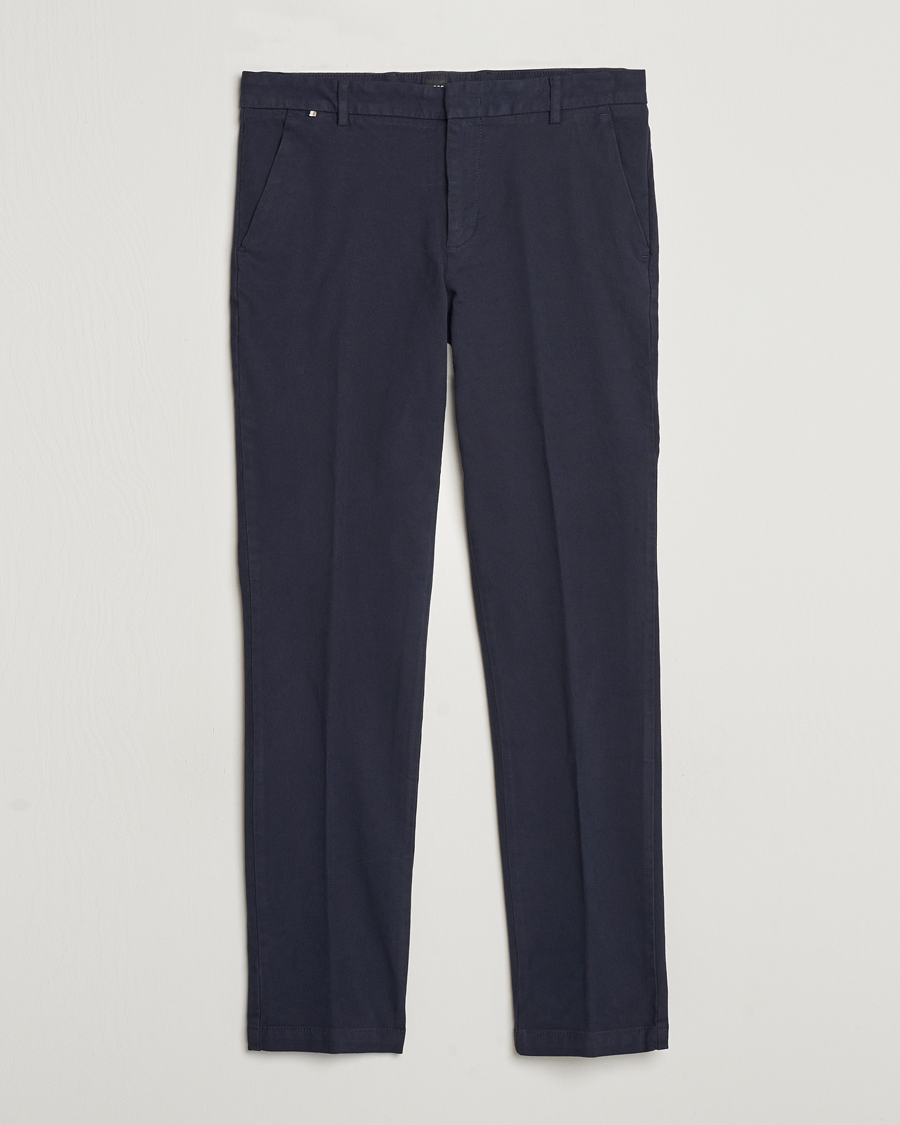 Herr | Byxor | BOSS BLACK | Kaito1 Cotton Chinos Dark Blue