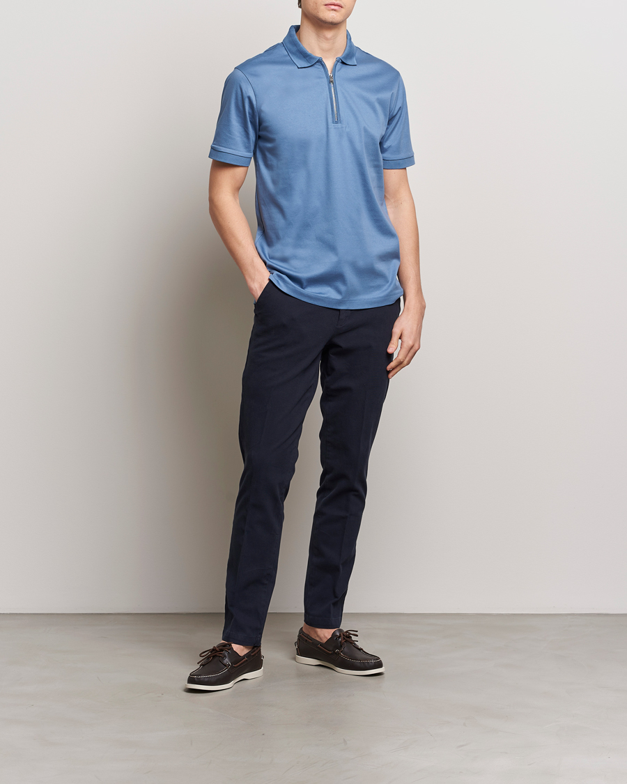 Herr | Byxor | BOSS BLACK | Kaito1 Cotton Chinos Dark Blue