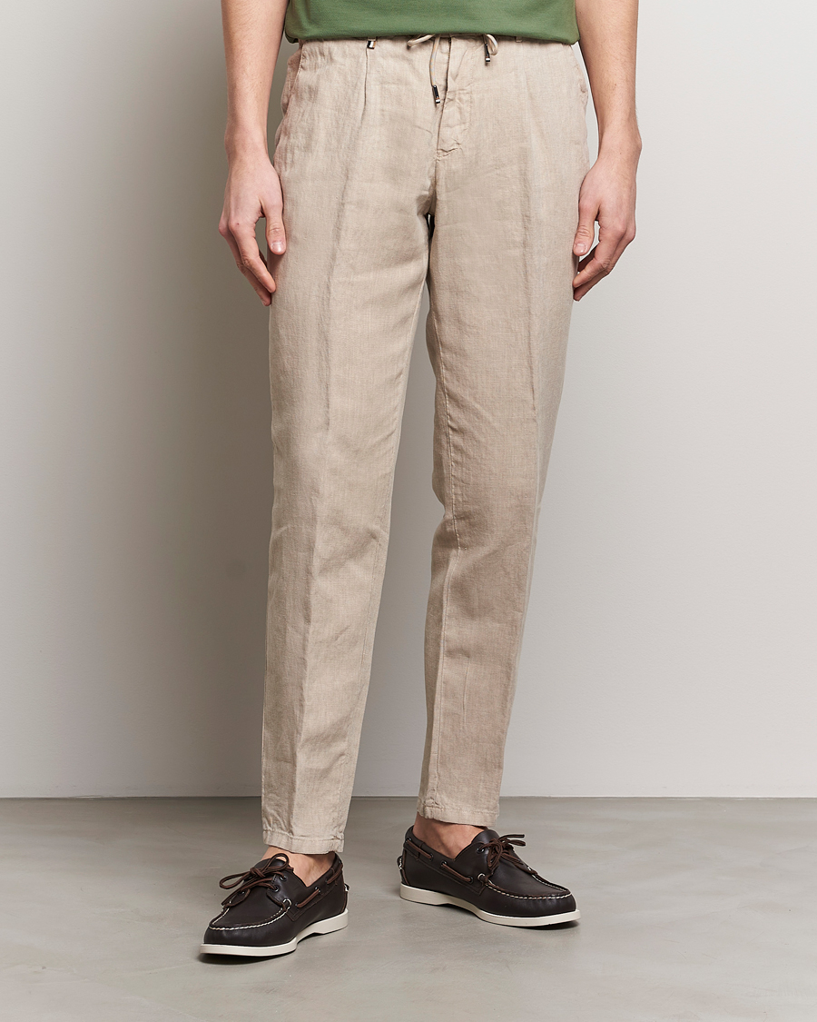 Herr | Kläder | BOSS BLACK | Genius Slim Fit Linen Pants Dark Beige