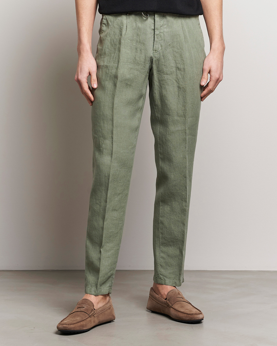 Herr | Avdelningar | BOSS BLACK | Genius Slim Fit Linen Pants Open Green