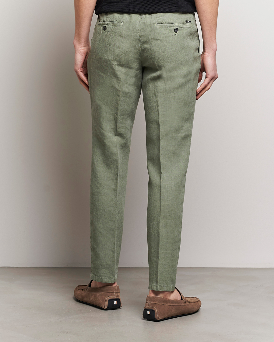 Herr | Byxor | BOSS BLACK | Genius Slim Fit Linen Pants Open Green