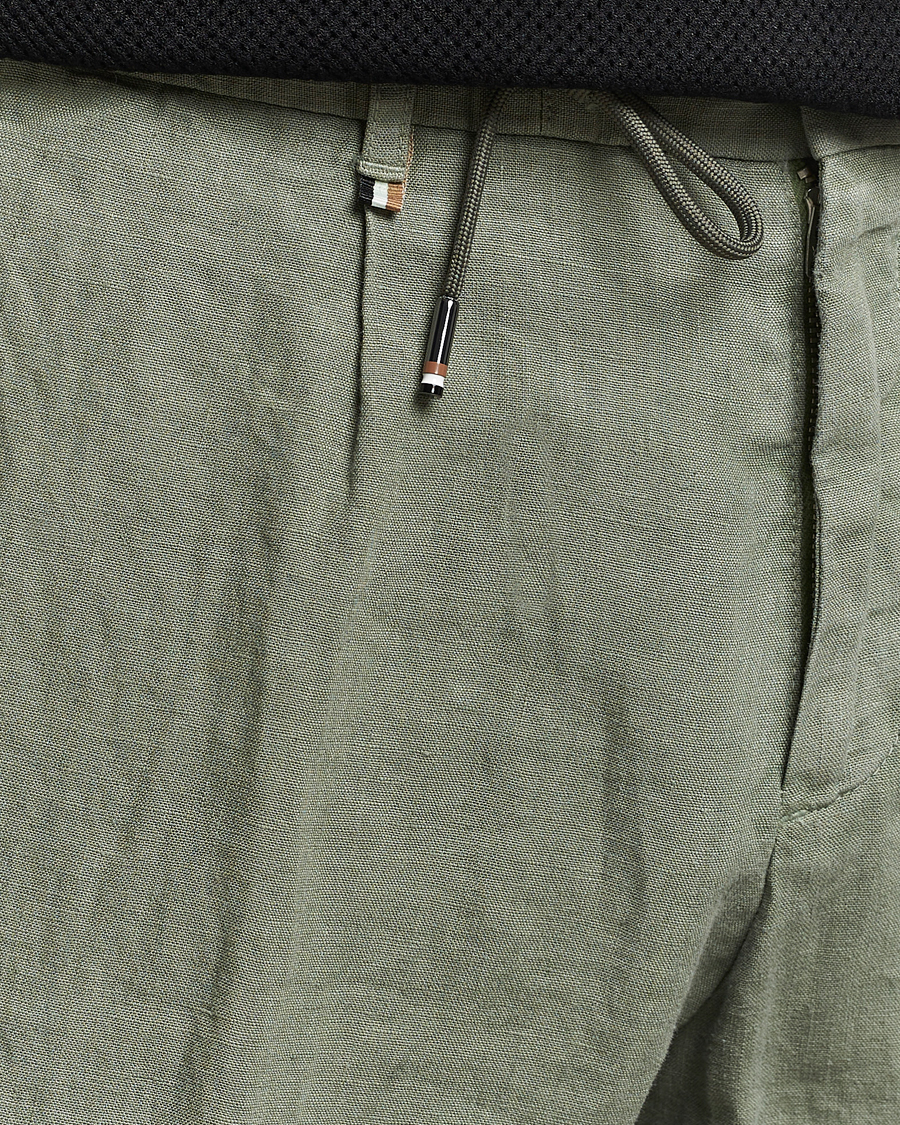Herr | Byxor | BOSS BLACK | Genius Slim Fit Linen Pants Open Green