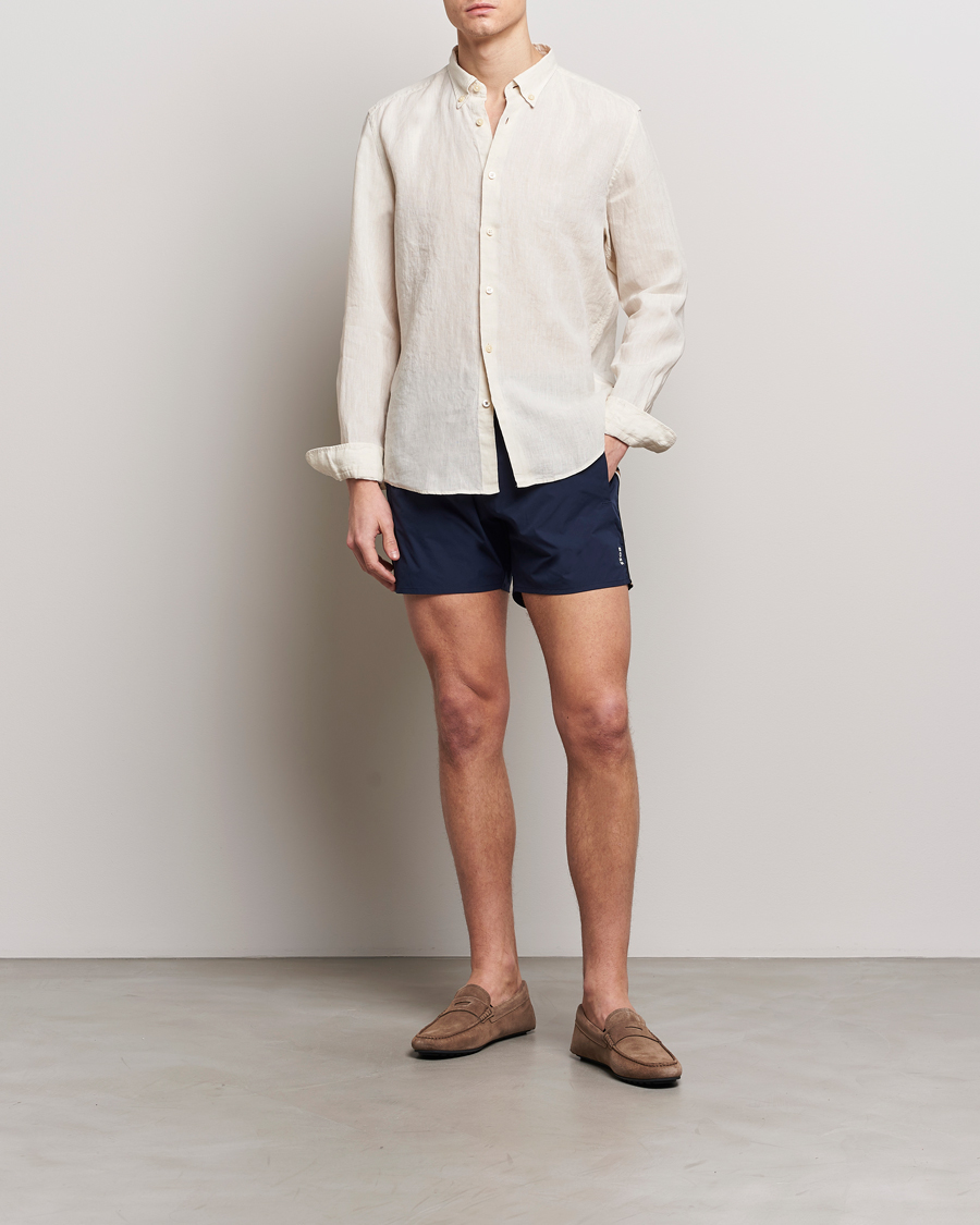 Herr | Skjortor | BOSS BLACK | Liam Linen Shirt Open White