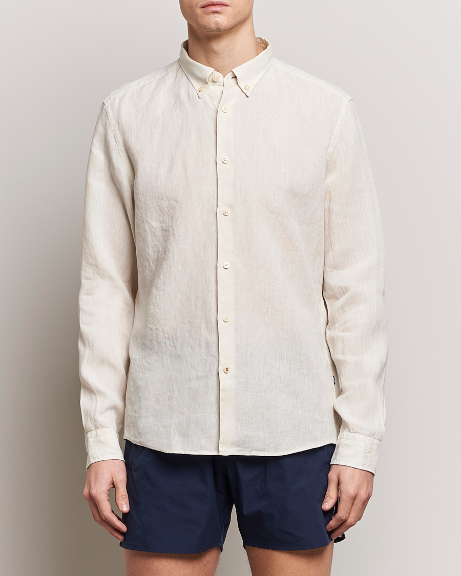 Herr | Linneskjortor | BOSS BLACK | Liam Linen Shirt Open White