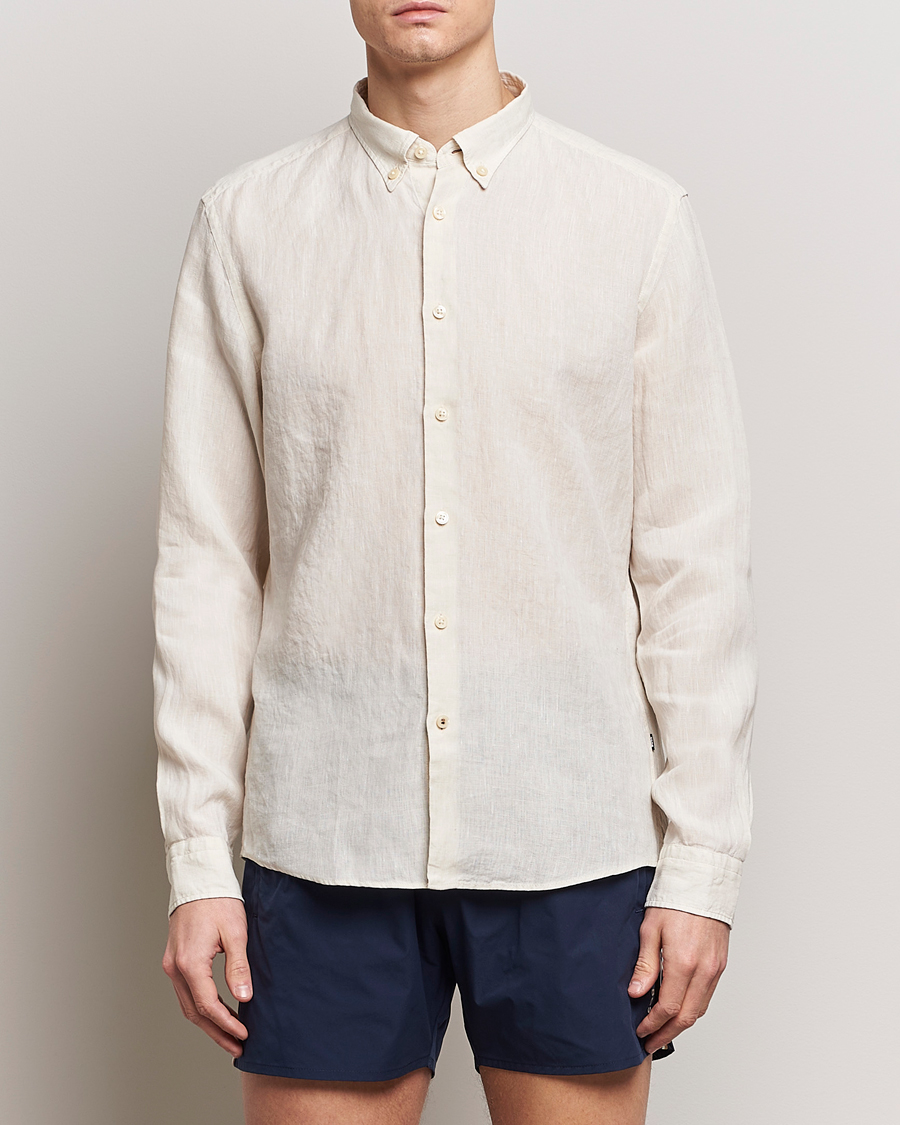 Herr | Linneavdelningen | BOSS BLACK | Liam Linen Shirt Open White