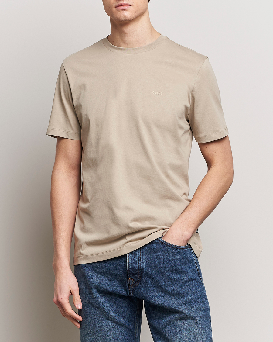 Herr | T-Shirts | BOSS BLACK | Thompson Crew Neck T-Shirt Dark Beige