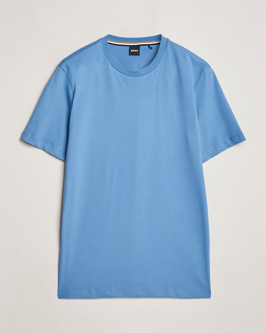 Herr | T-Shirts | BOSS BLACK | Thompson Crew Neck T-Shirt Light Blue