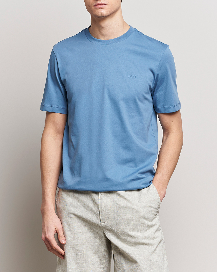 Herr | Kläder | BOSS BLACK | Thompson Crew Neck T-Shirt Light Blue