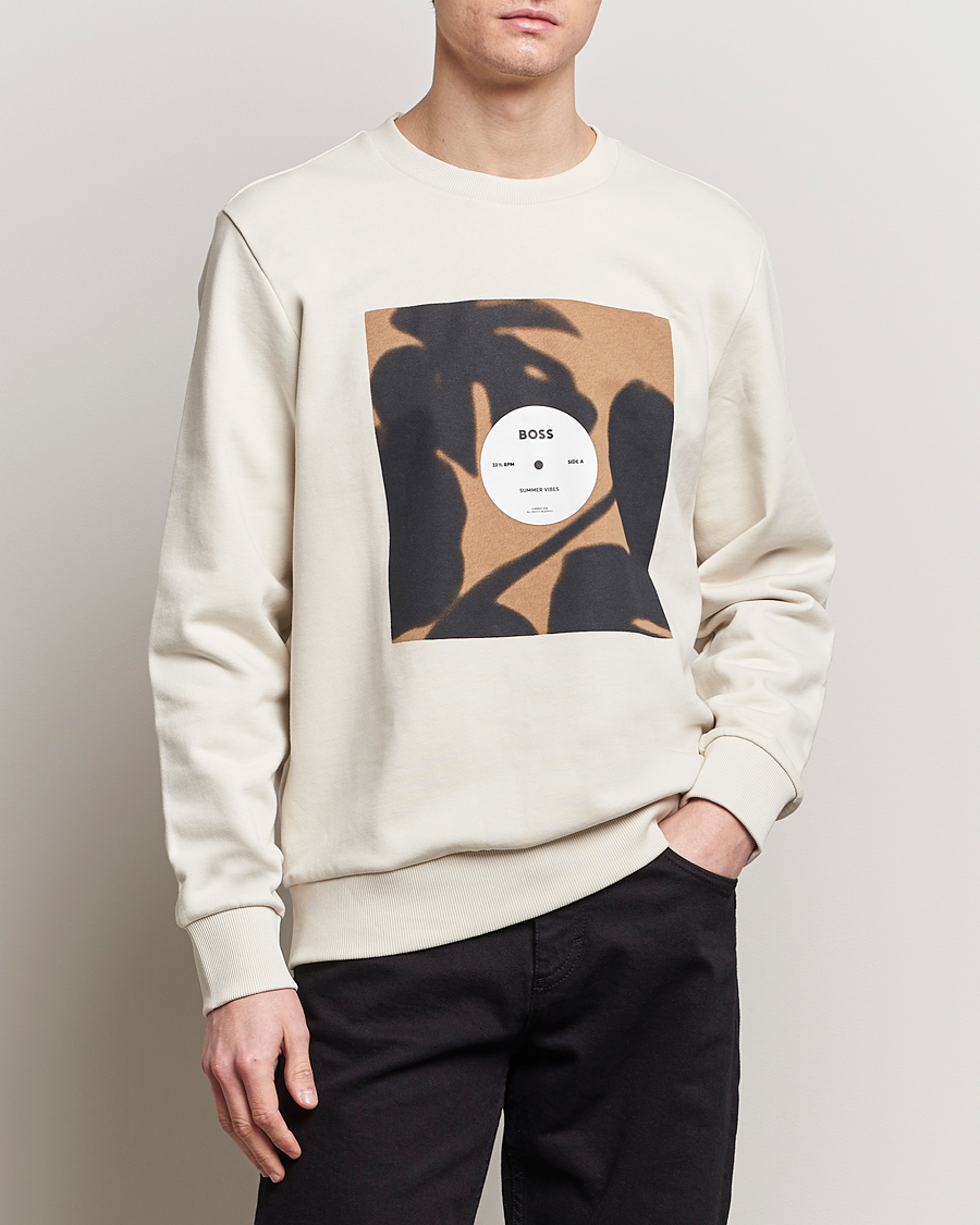 Herr | Kläder | BOSS BLACK | Soleri Logo Sweatshirt Open White