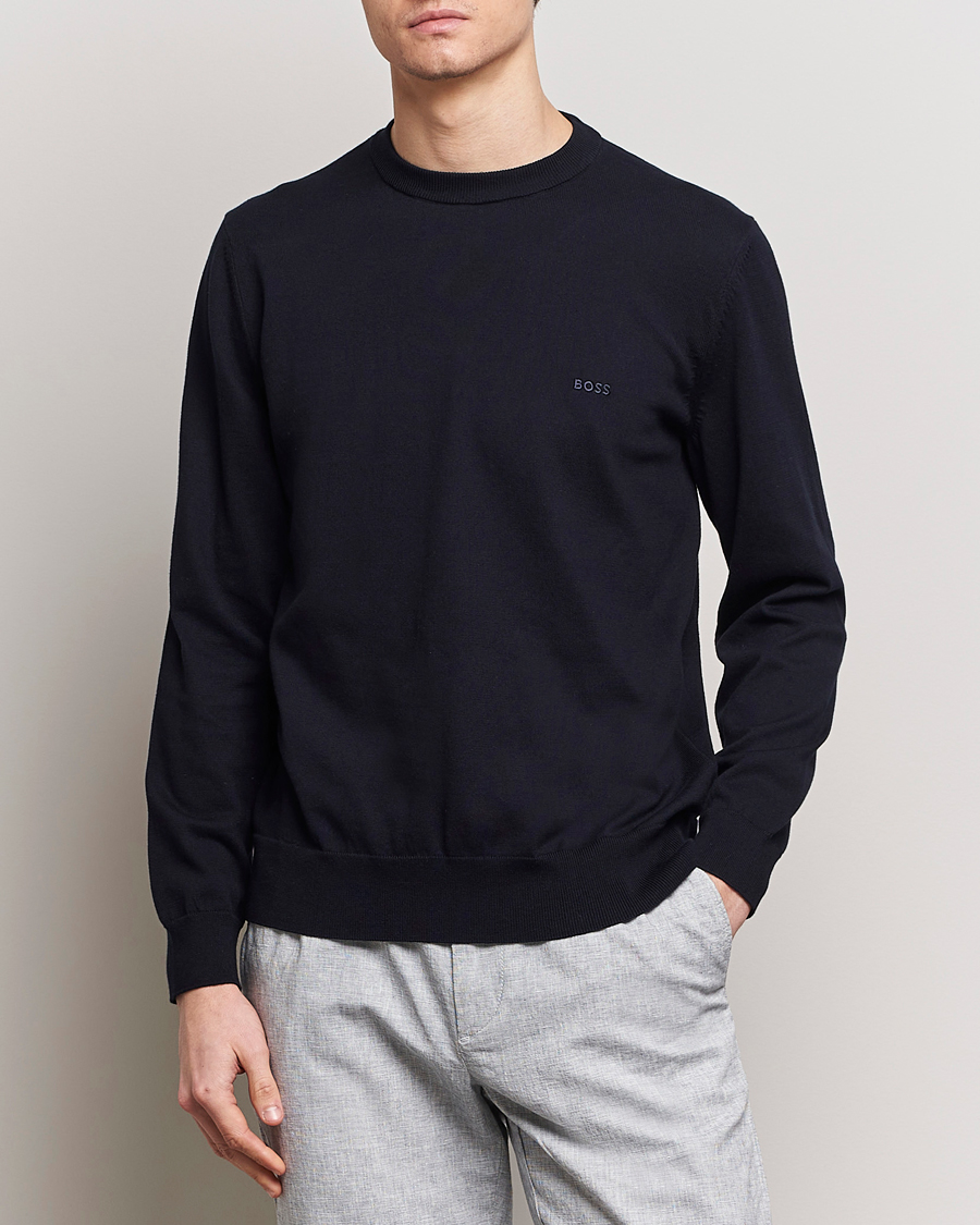 Herr | Pullover rundhals | BOSS BLACK | Pacas Crew Neck Pullover Dark Blue