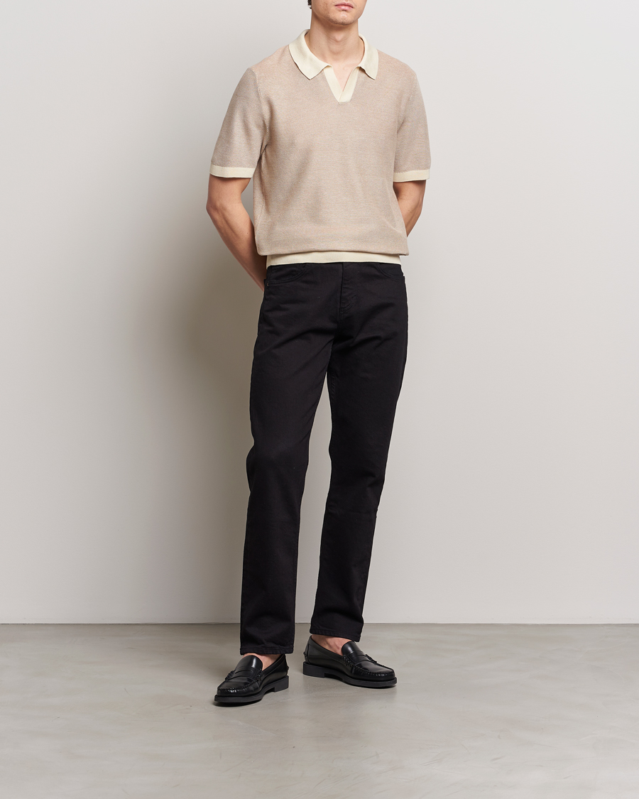 Herr | Pikéer | BOSS BLACK | Tempio Open Collar Polo Open Beige