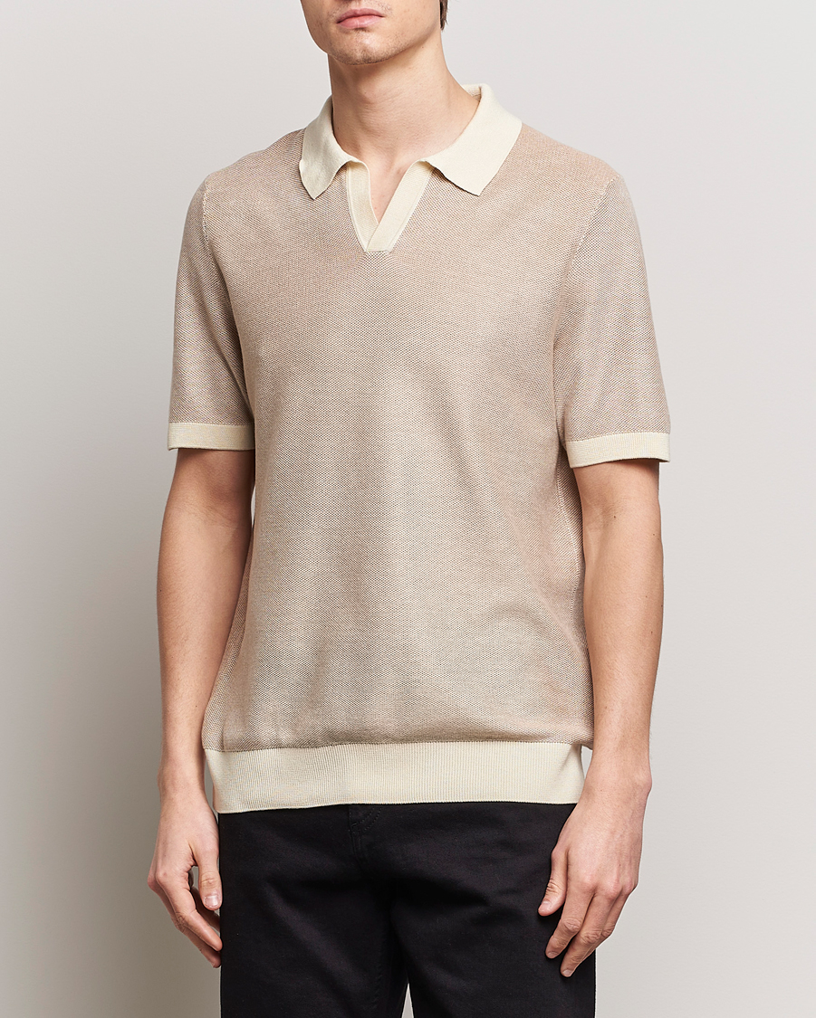 Herr | Kläder | BOSS BLACK | Tempio Open Collar Polo Open Beige