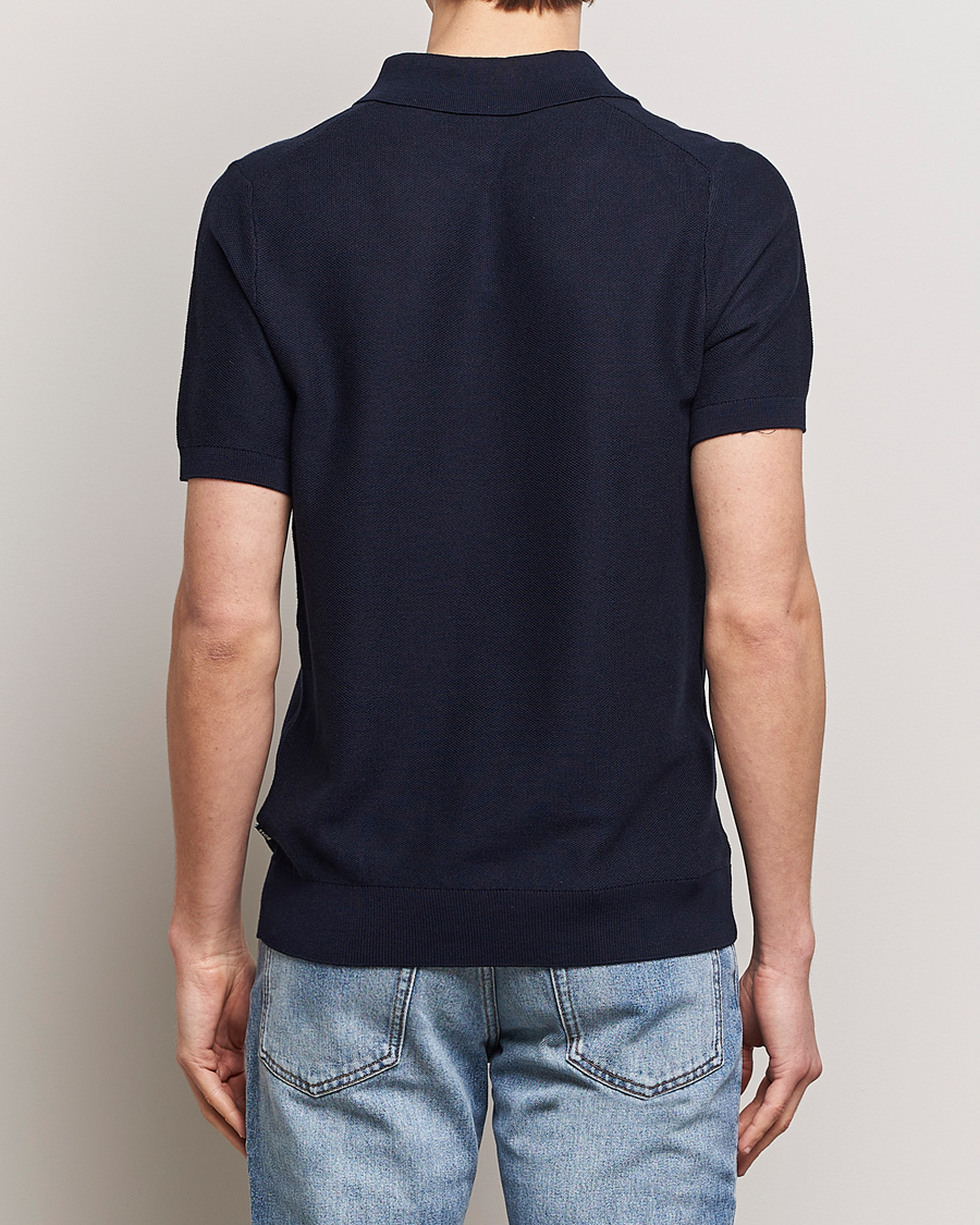 Herr | Pikéer | BOSS BLACK | Tempio Open Collar Polo Dark Blue