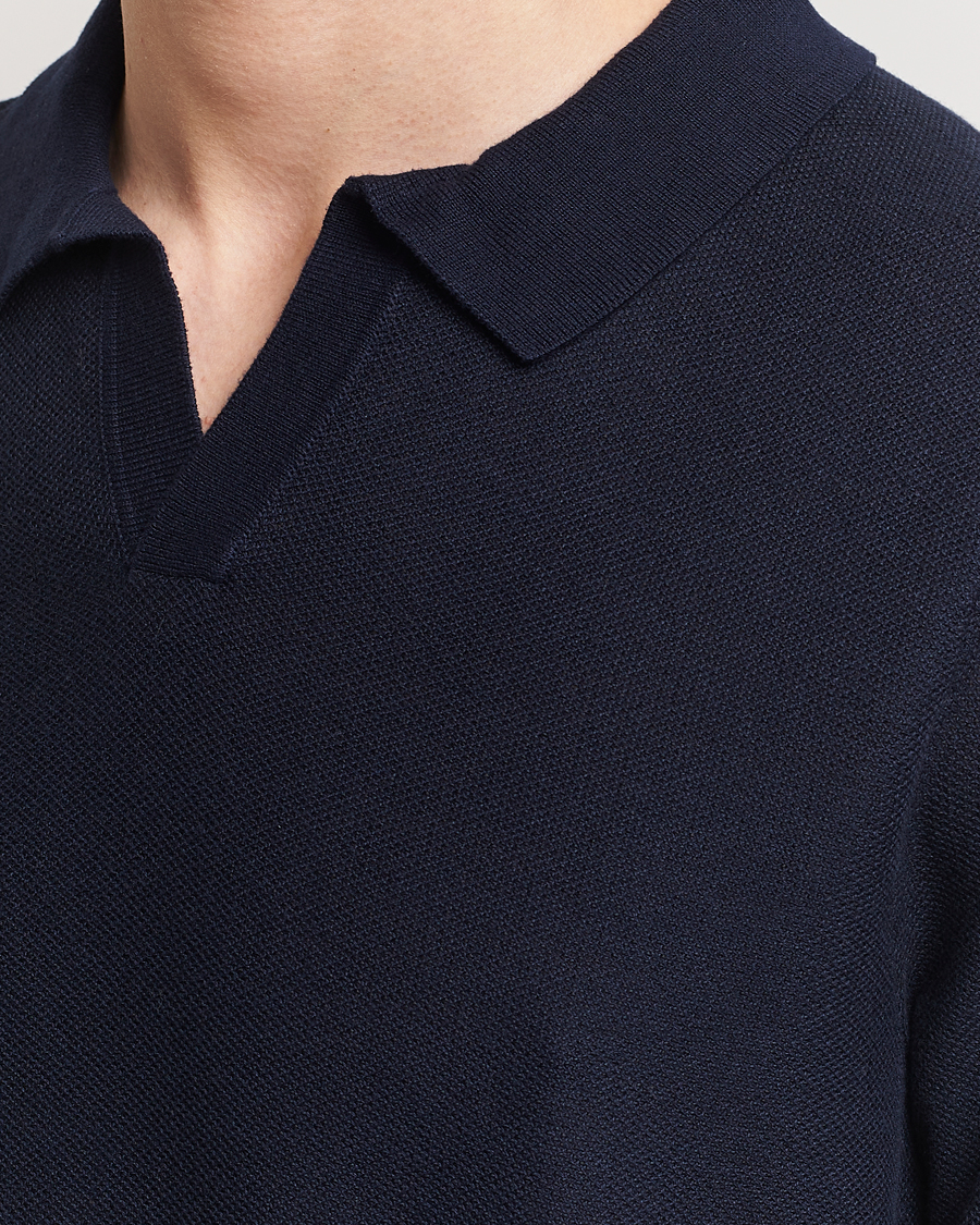Herr | Pikéer | BOSS BLACK | Tempio Open Collar Polo Dark Blue