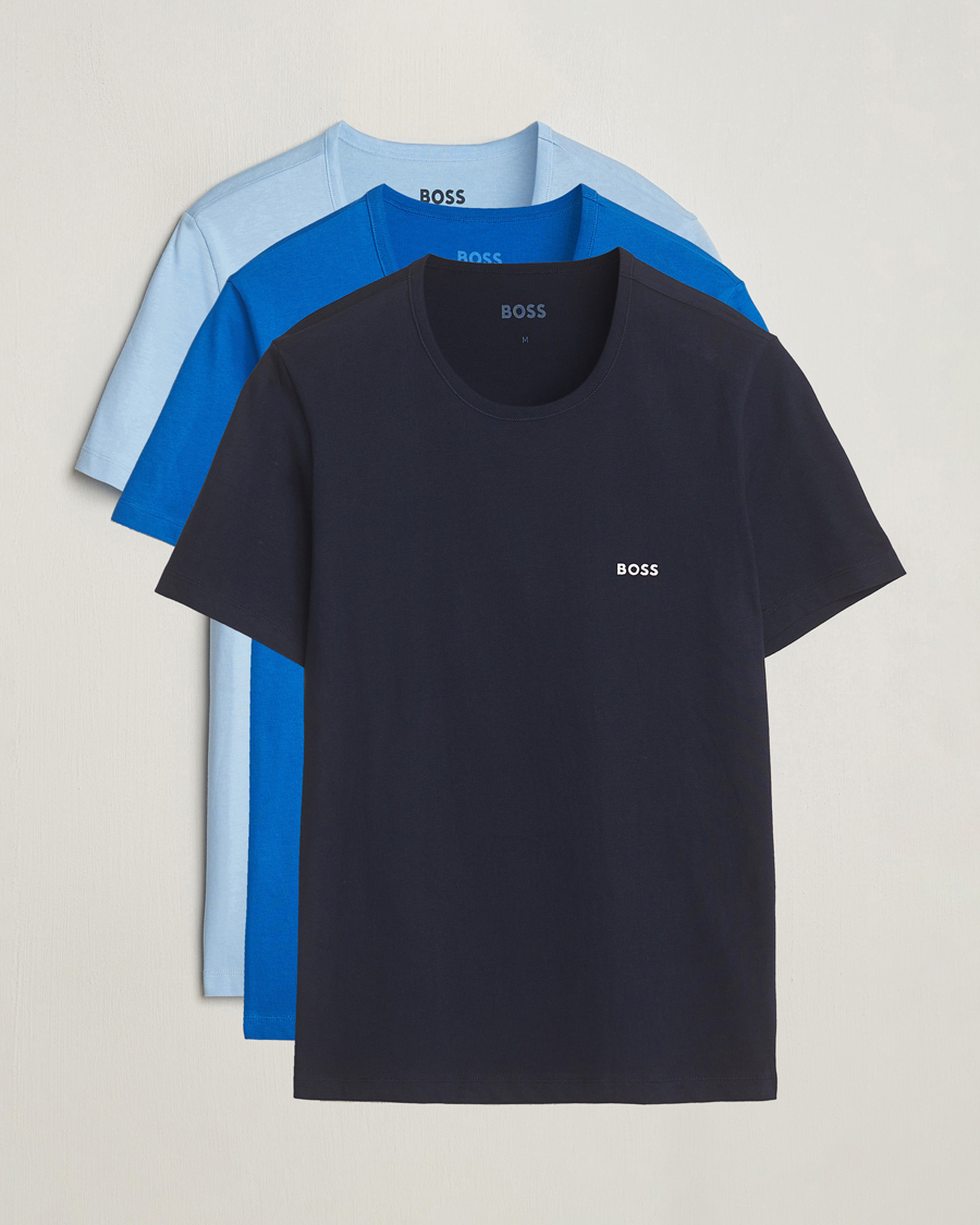 Herr | T-Shirts | BOSS BLACK | 3-Pack Crew Neck T-Shirt Blue