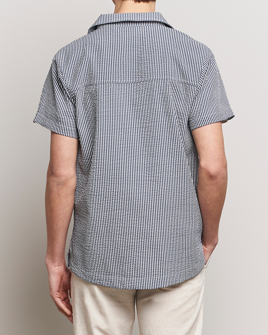 Herr | Skjortor | BOSS BLACK | Short Sleeve Open Collar Shirt Navy