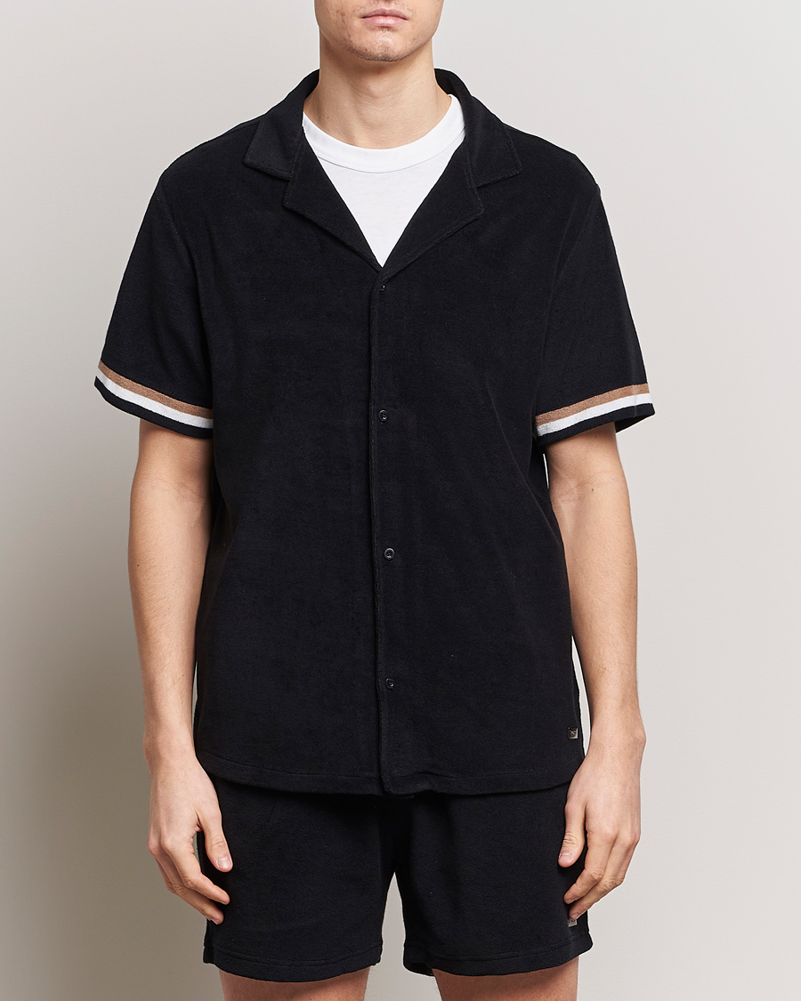 Herr | Skjortor | BOSS BLACK | Short Sleeve Terry Shirt Black