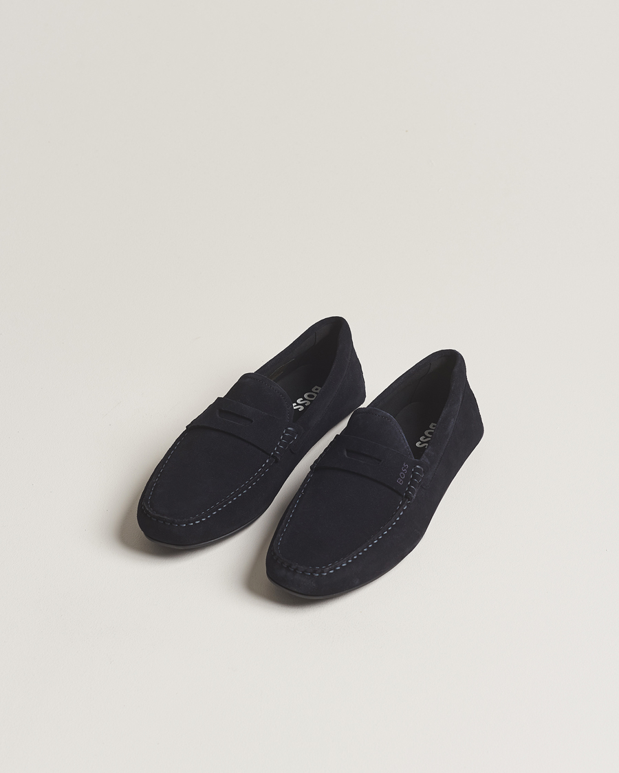 Herr | Skor | BOSS BLACK | Noel Car Shoe Suede Dark Blue