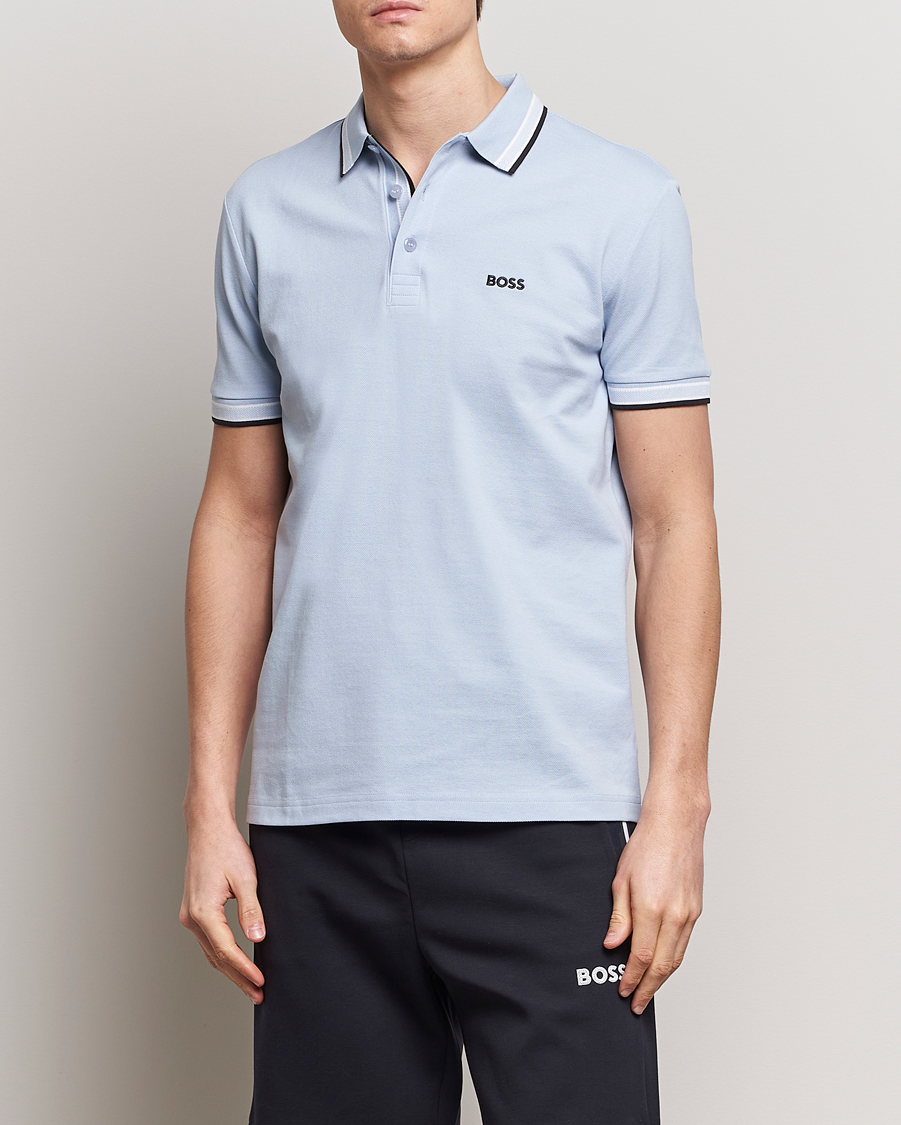 Men | Polo Shirts | BOSS GREEN | Paddy Jersey Polo Light Blue
