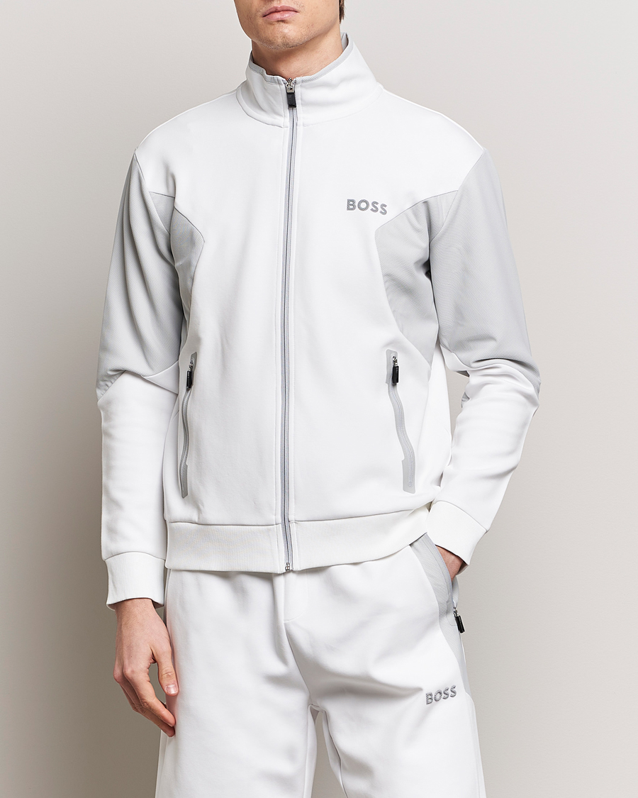 Herr | BOSS | BOSS GREEN | Skaz Full Zip Hoodie White