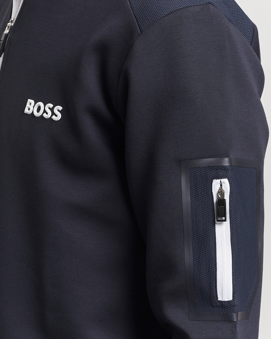 Herr | Tröjor | BOSS GREEN | Half Zip Sweatshirt Dark Blue
