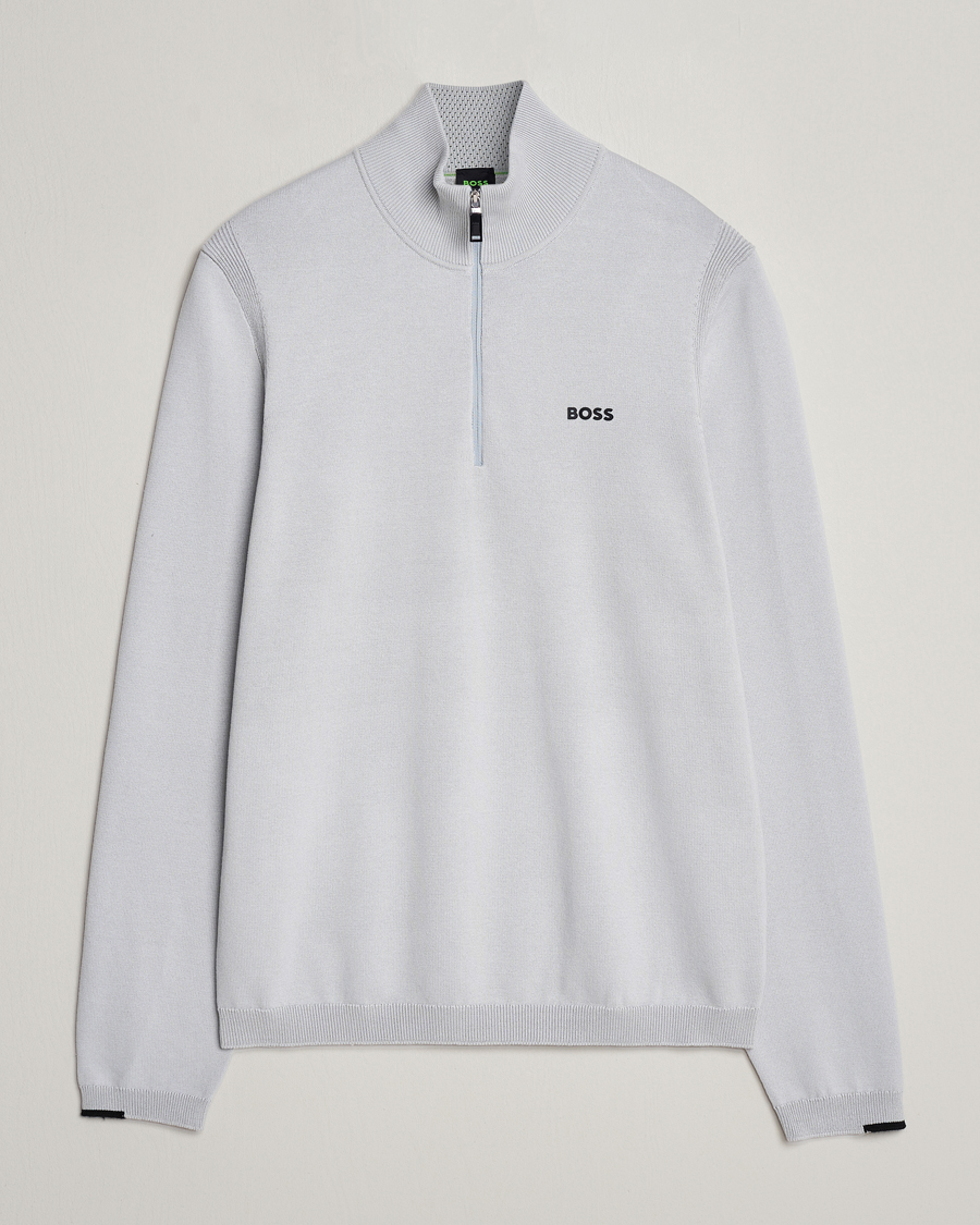 Herr | Tröjor | BOSS GREEN | Ever Knitted Half Zip Light Grey
