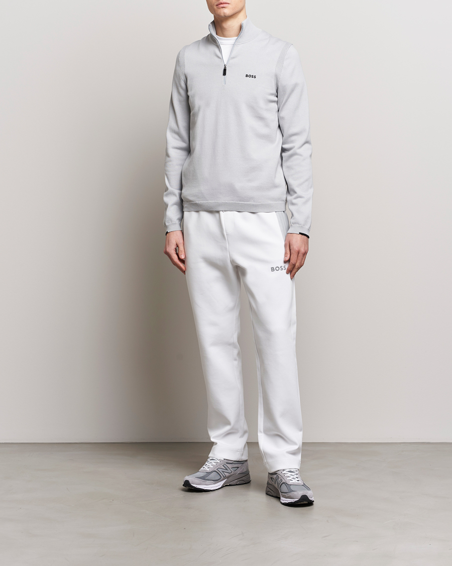Herr | Tröjor | BOSS GREEN | Ever Knitted Half Zip Light Grey