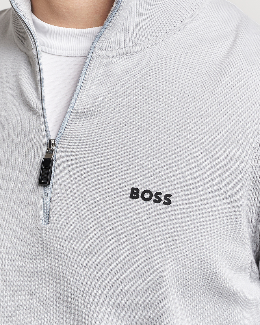 Herr | Tröjor | BOSS GREEN | Ever Knitted Half Zip Light Grey