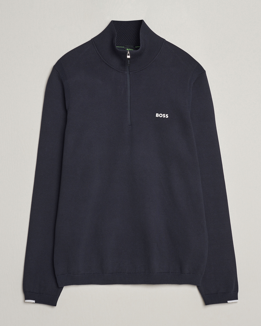 Herr | Tröjor | BOSS GREEN | Ever Knitted Half Zip Dark Blue