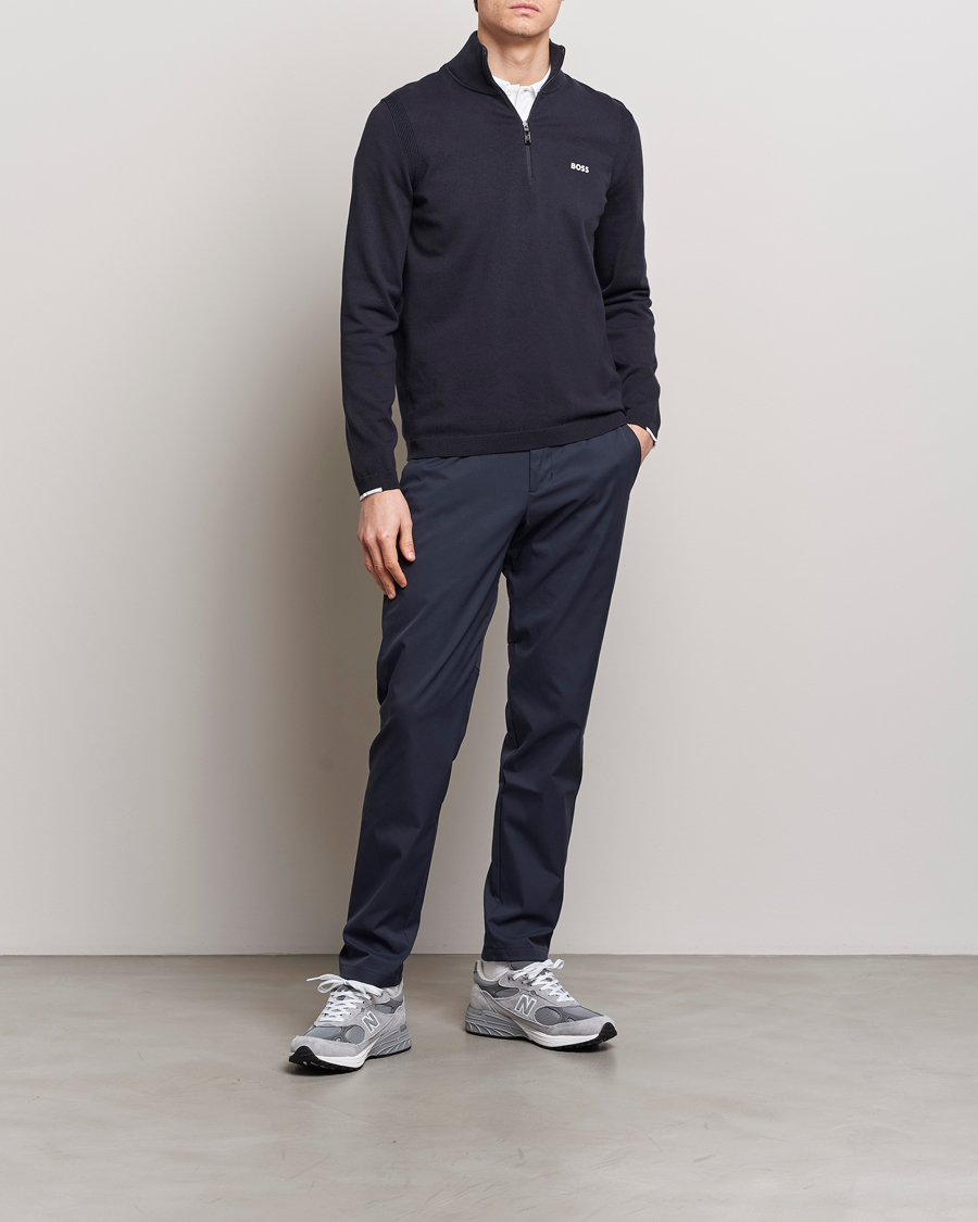 Herr | Tröjor | BOSS GREEN | Ever Knitted Half Zip Dark Blue