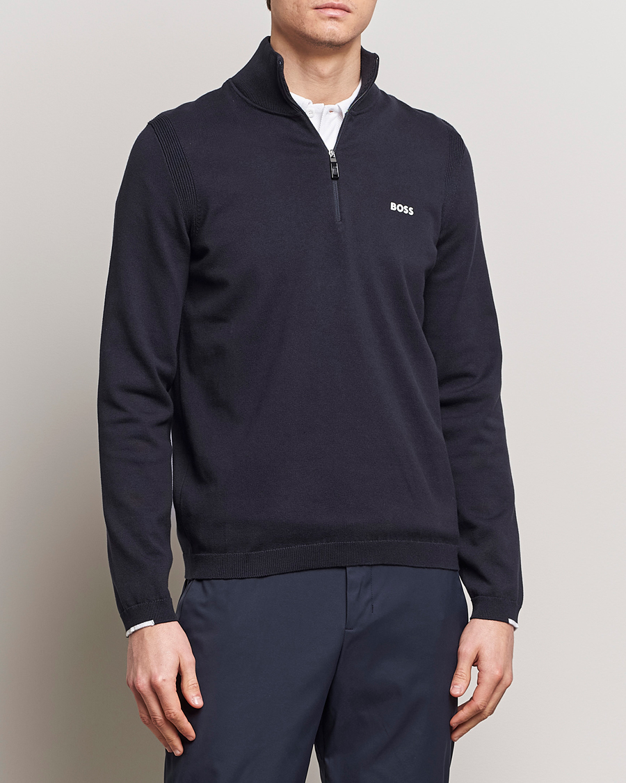 Herr | Kläder | BOSS GREEN | Ever Knitted Half Zip Dark Blue