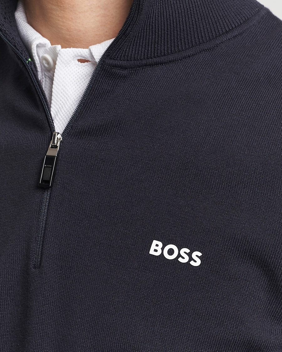 Herr | Tröjor | BOSS GREEN | Ever Knitted Half Zip Dark Blue