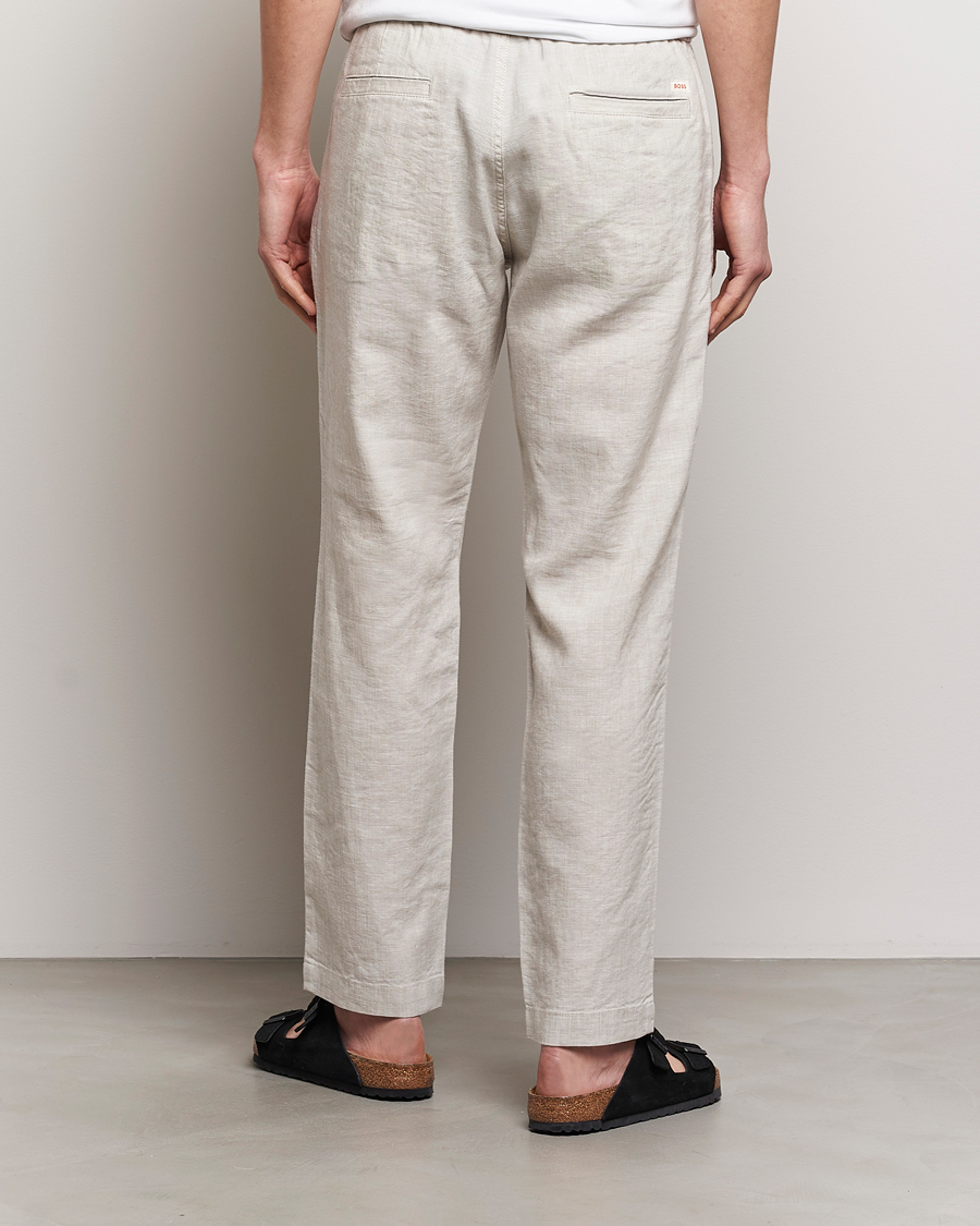 Herr | Byxor | BOSS ORANGE | Sanderson Linen Pants Light Beige