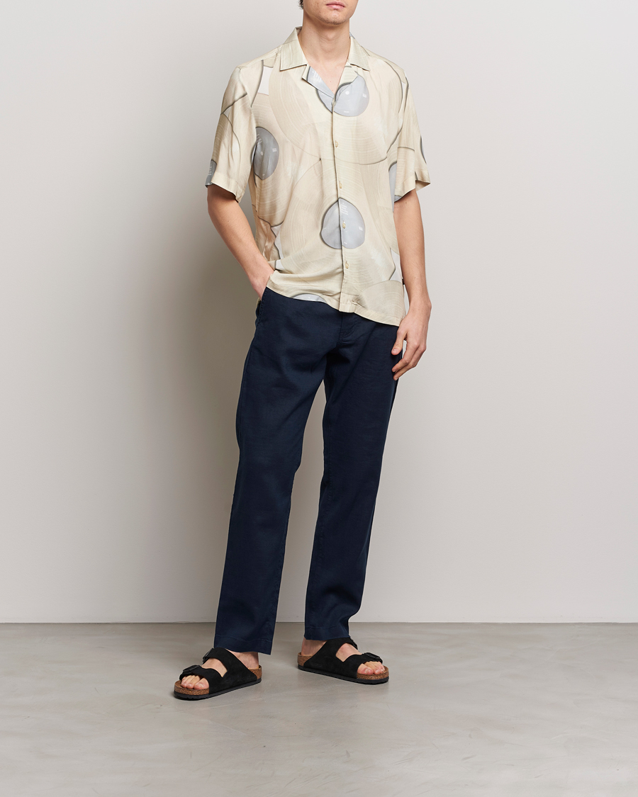 Herr | Byxor | BOSS ORANGE | Sanderson Linen Pants Dark Blue