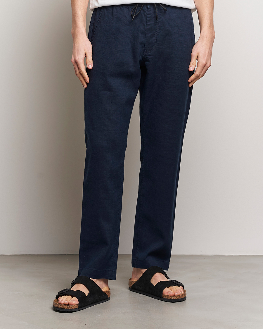 Herr | BOSS | BOSS ORANGE | Sanderson Linen Pants Dark Blue