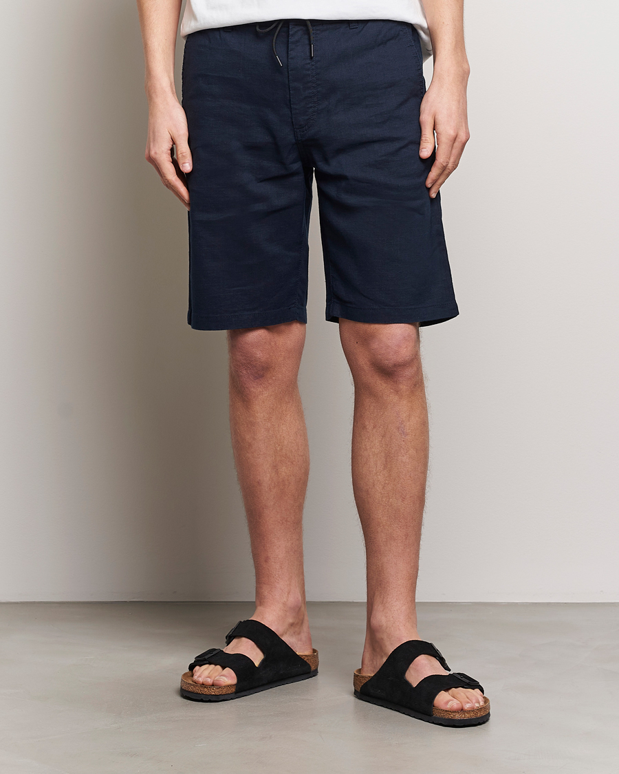 Herr | Kläder | BOSS ORANGE | Tapered Chino Drawstring Shorts Dark Blue