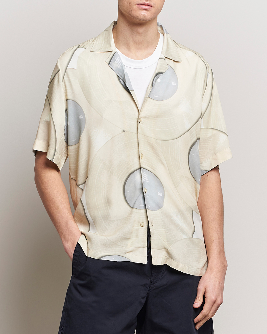 Herr | Skjortor | BOSS ORANGE | Rayer Short Sleeve Printed Shirt Light Beige