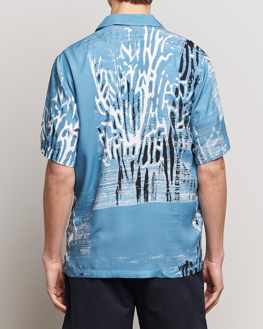 Herr | Skjortor | BOSS ORANGE | Rayer Short Sleeve Printed Shirt Open Blue