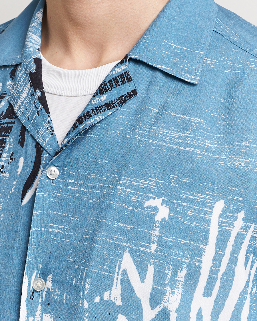 Herr | Skjortor | BOSS ORANGE | Rayer Short Sleeve Printed Shirt Open Blue