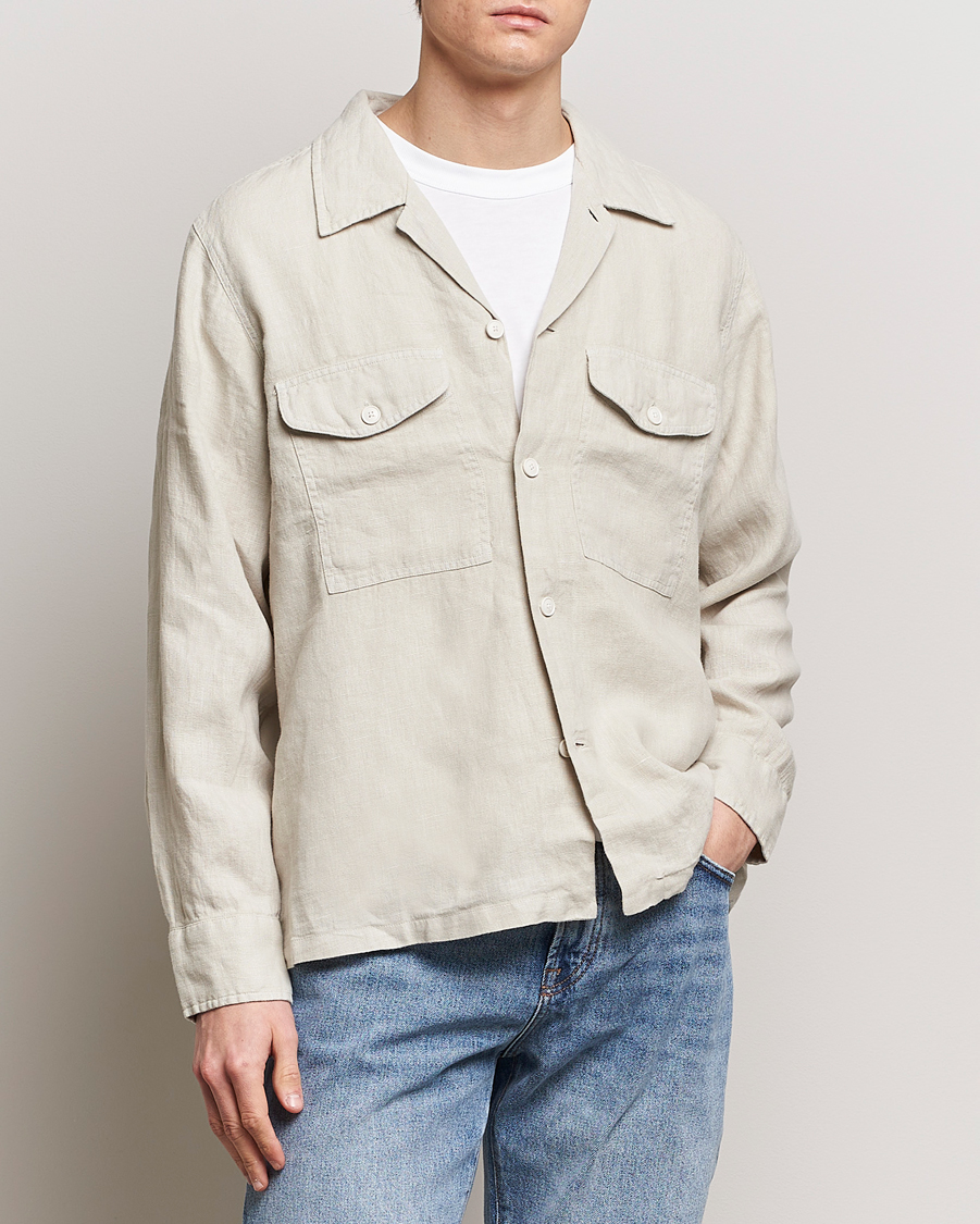 Herr | BOSS ORANGE | BOSS ORANGE | Lovel Linen Overshirt Light Beige