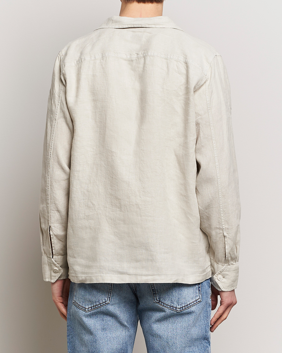 Herr | Skjortor | BOSS ORANGE | Lovel Linen Overshirt Light Beige