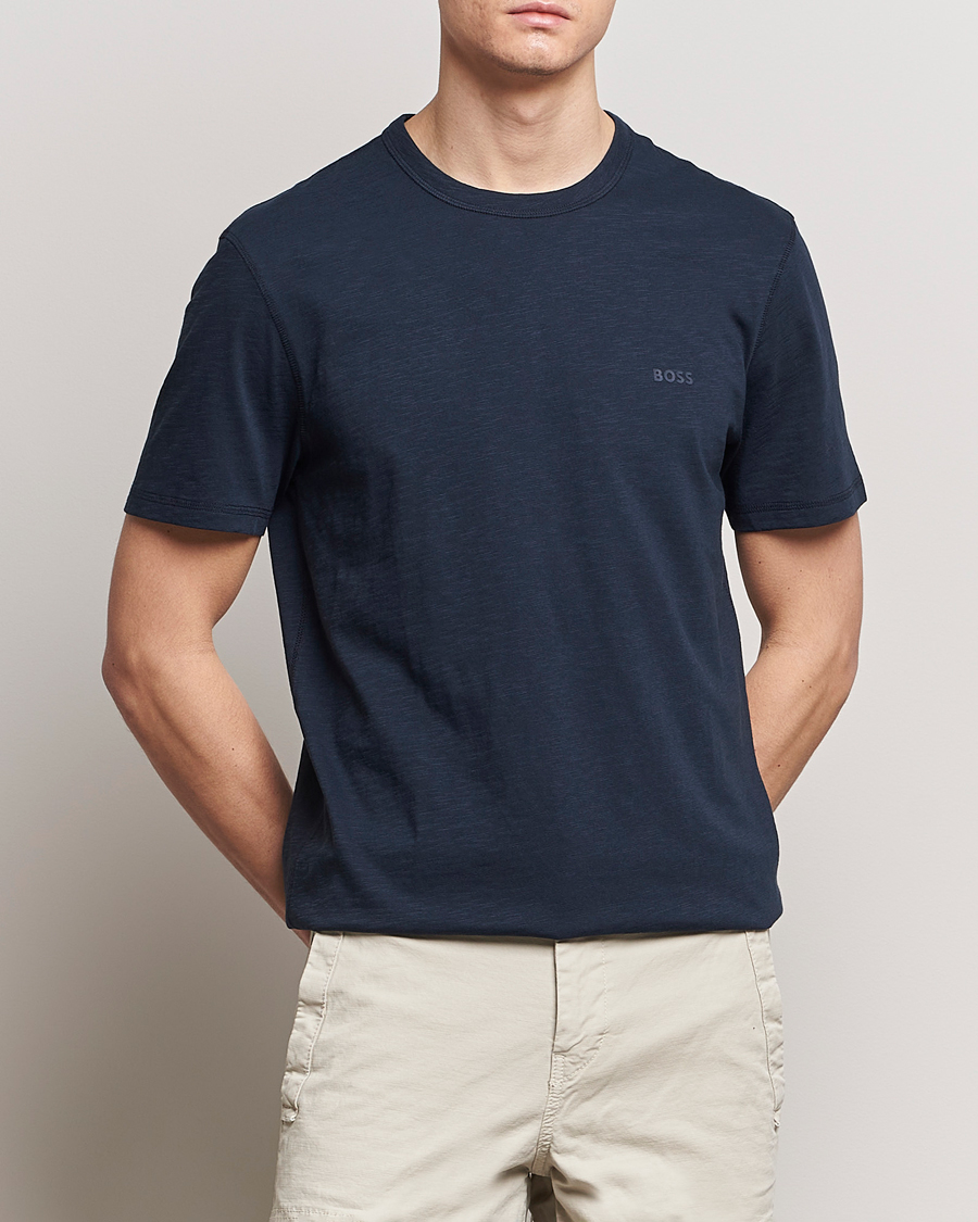 Men | BOSS ORANGE | BOSS ORANGE | Tegood Crew Neck T-Shirt Dark Blue