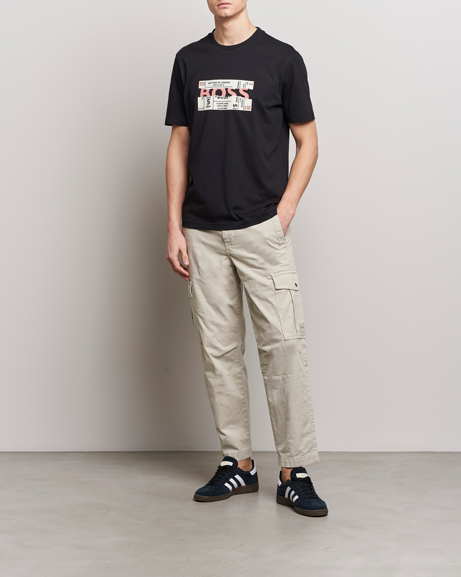 Herr | T-Shirts | BOSS ORANGE | Printed Crew Neck T-Shirt Black
