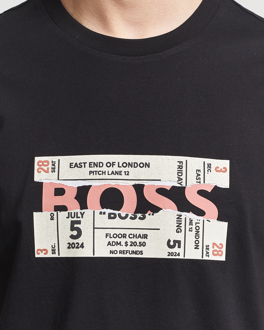 Herr | T-Shirts | BOSS ORANGE | Printed Crew Neck T-Shirt Black